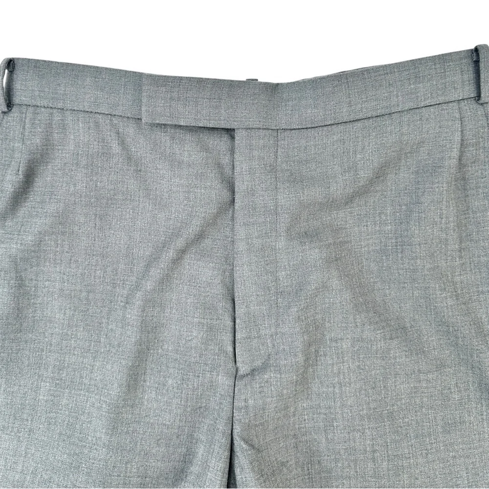 Thom Browne Gray Fold Over Cuffed Wool Dress Shorts sz 2